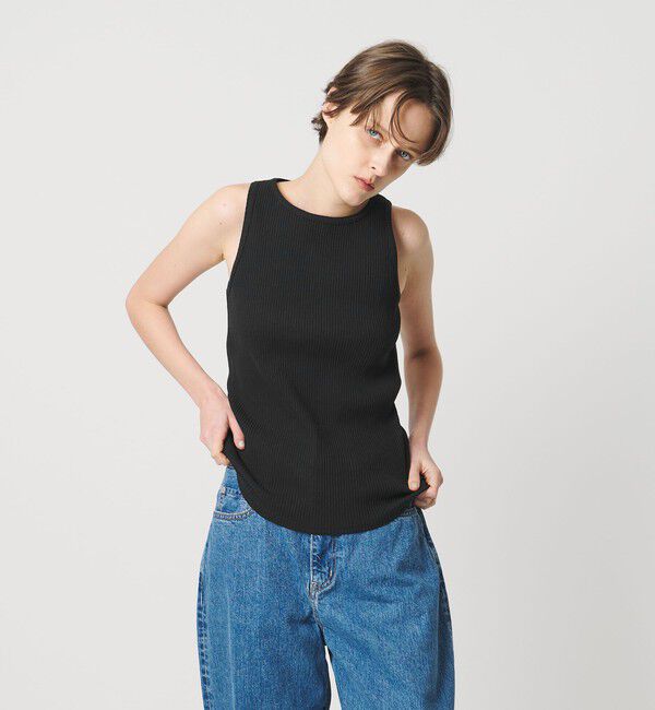 AEWEN MATOPH「＜AEWEN MATOPH＞リブ アシンメトリータンクトップ」|タンクトップ|BLACK