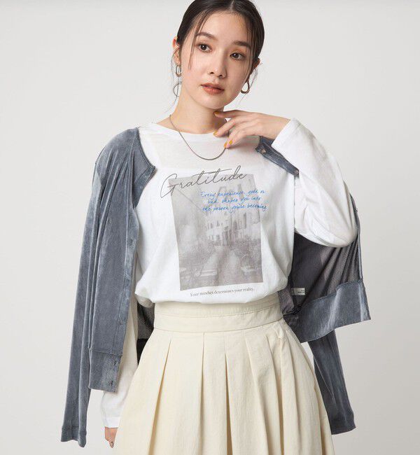 UNITED ARROWS green label relaxing「【WEB限定】＜at ease＞フォトプリント ロングスリーブ Tシャツ」|Tシャツ・カットソー|