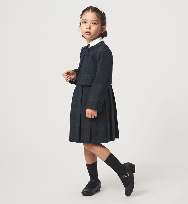 UNITED ARROWS green label relaxing「TRW ブラックウォッチ ボレロ / キッズ 110cm-130cm」|ノーカラージャケット|