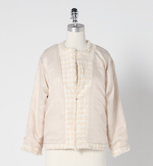 UNITED ARROWS green label relaxing「ファンシー ツイードライク ポケット ノーカラー ジャケット」|ノーカラージャケット|