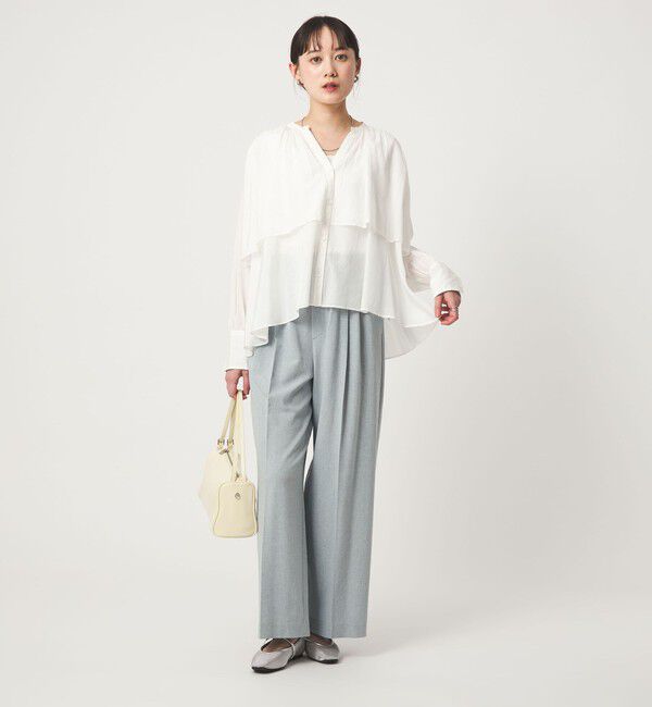 UNITED ARROWS green label relaxing「［size SHORTあり］ボイル レイヤー ギャザー ブラウス」|シャツ・ブラウス|