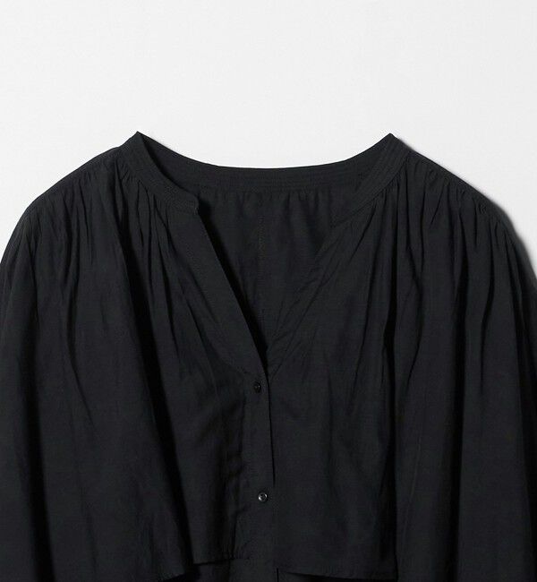 UNITED ARROWS green label relaxing「［size SHORTあり］ボイル レイヤー ギャザー ブラウス」|シャツ・ブラウス|