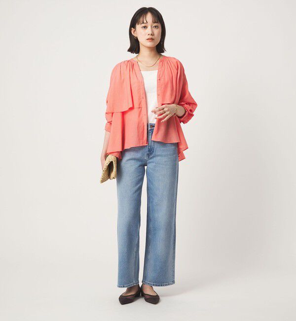 UNITED ARROWS green label relaxing「［size SHORTあり］ボイル レイヤー ギャザー ブラウス」|シャツ・ブラウス|