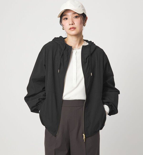 UNITED ARROWS green label relaxing「【WEB限定】＜at ease＞フード ブルゾン マシンウォッシャブル 撥水 UVカット」|ブルゾン・スタジャン|BLACK