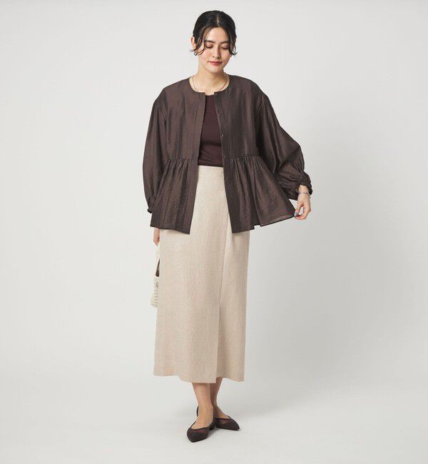 UNITED ARROWS green label relaxing「［size SHORTあり］リネンライク スリット タイト スカート」|タイト|