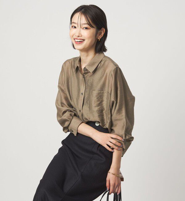 UNITED ARROWS green label relaxing「エアリー シアー ロングスリーブ シャツ ウォッシャブル 接触冷感」|シャツ・ブラウス|