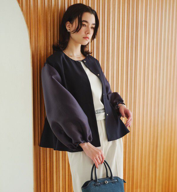 UNITED ARROWS green label relaxing「［size SHORTあり］fleurie(フルリー) フォルム ジャケット 2」|ノーカラージャケット|NAVY