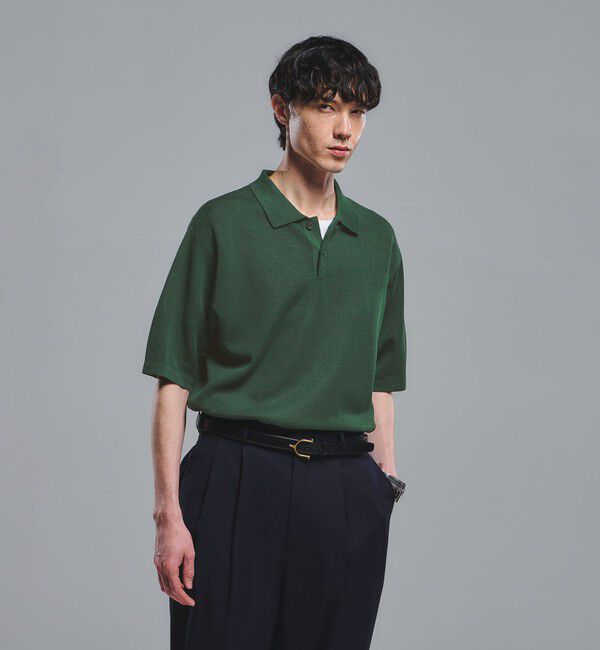 UNITED ARROWS green label relaxing「BREEZY ペーパー 半袖 ポロシャツ -ハンドウォッシャブル・抗菌・通気性-」|ポロシャツ|DK.GREEN