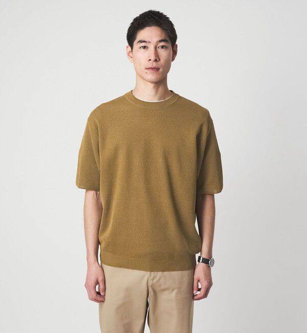 UNITED ARROWS green label relaxing「BREEZY ペーパー 半袖 クルーネック ニット Tシャツ -ハンドウォッシャブル・抗菌・通気性-」|Tシャツ・カットソー|