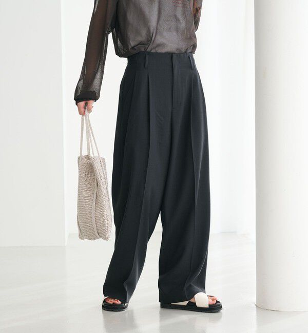 BEAUTY&YOUTH UNITED ARROWS「ポリエステルブレンド ２タック タブワイドパンツ」|その他|