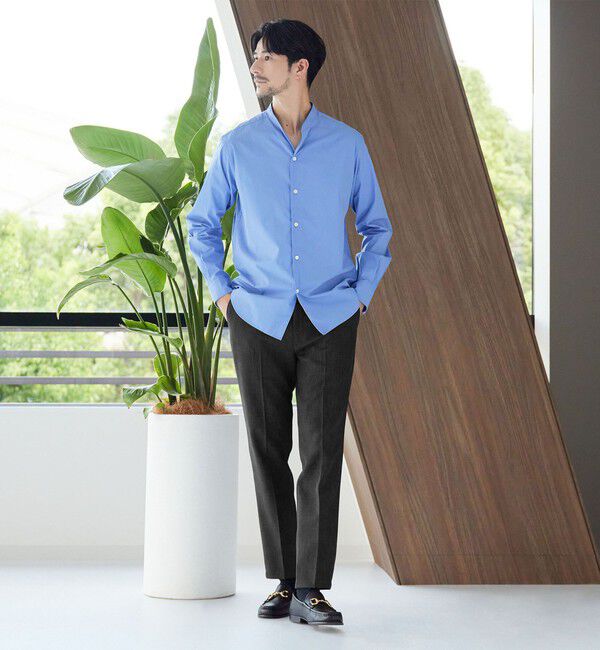 BEAUTY&YOUTH UNITED ARROWS「【WEB限定 WARDROBE SMART】LANATEC シャンブレー ノープリーツ パンツ」|スラックス|