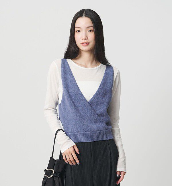 BEAUTY&YOUTH UNITED ARROWS「コットン麻ブレンド カシュクール 2WAYニットベスト  ウォッシャブル」|ベスト・ジレ|