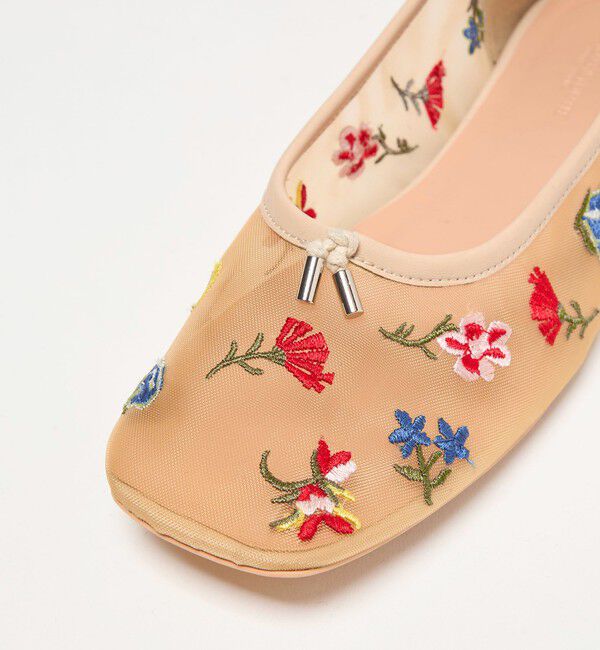 BEAUTY&YOUTH UNITED ARROWS「チュール フラワー エンブロイダリー バレエシューズ」|バレエシューズ|