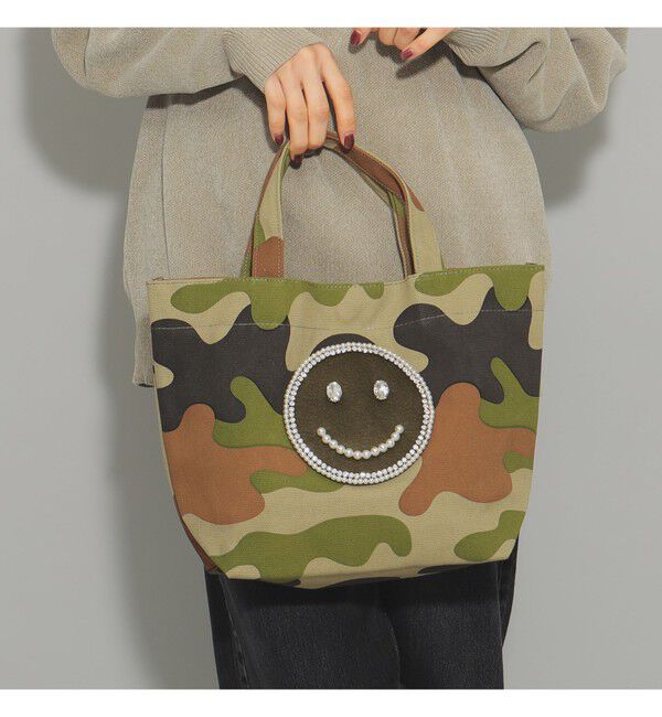 Ray BEAMS 「ECODECO / カモフラ スマイル トートバッグ」|トートバッグ|