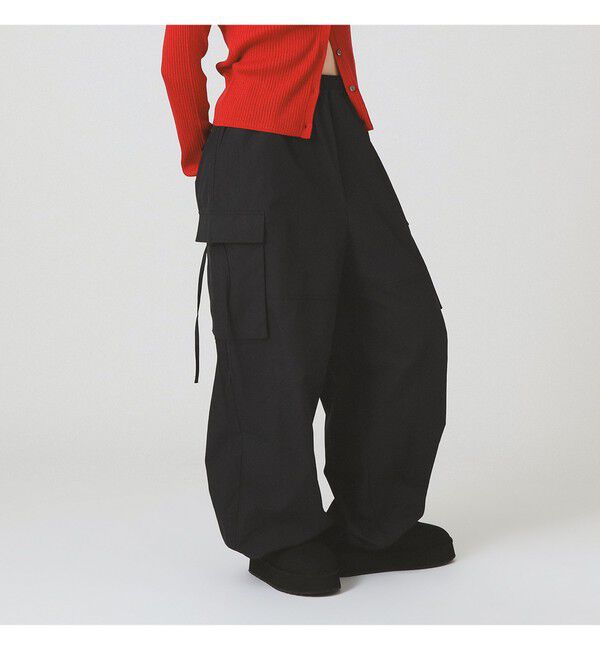 Ray BEAMS 「ストラップ カーゴ ワイド パンツ」|チノ|