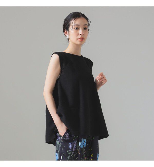 Demi-Luxe BEAMS 「ラッセルメッシュ ノースリーブ プルオーバー」|Tシャツ・カットソー|BLACK