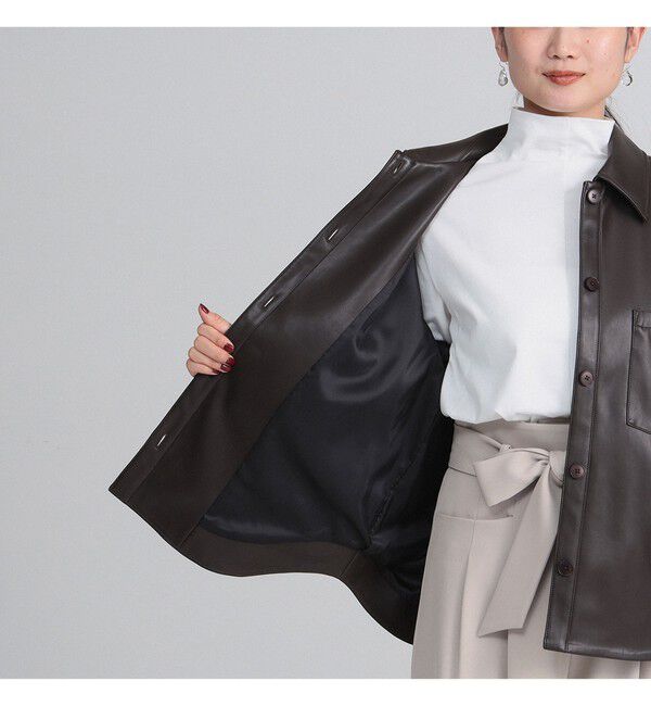 Demi-Luxe BEAMS 「フェイクレザー シャツジャケット」|ダッフルコート|