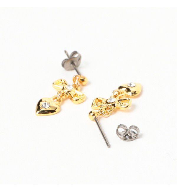 Ray BEAMS 「ハート&リボン ピアス」|ピアス|