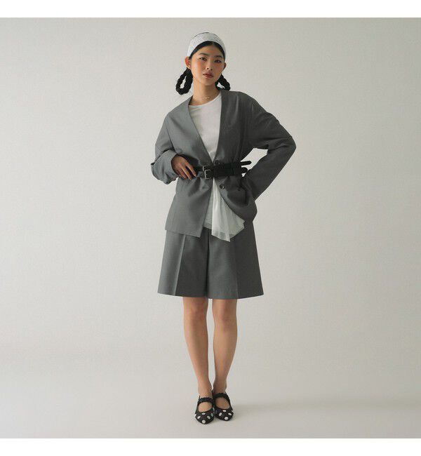 Ray BEAMS 「ノーカラー ビッグ ジャケット」|ノーカラージャケット|