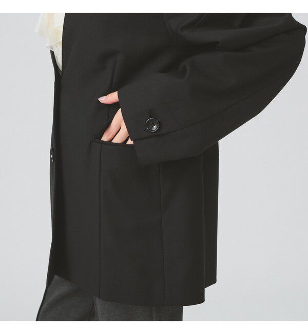 Ray BEAMS 「ノーカラー ビッグ ジャケット」|ノーカラージャケット|