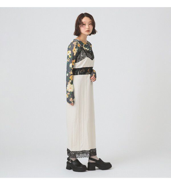 Ray BEAMS 「レース キリカエ キャミワンピース」|ワンピース|WHITE