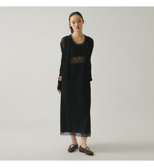 Ray BEAMS 「レース キリカエ キャミワンピース」|ワンピース|BLACK