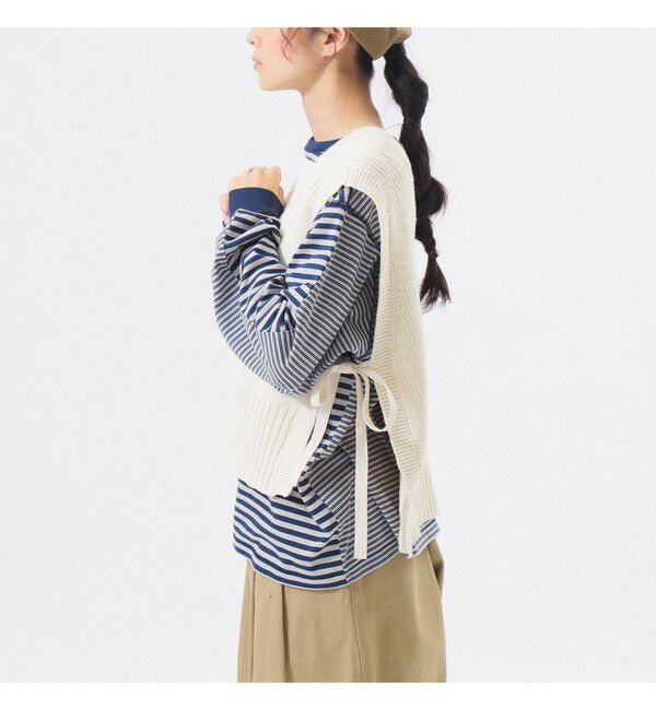 BEAMSBOY「サイド リボン レッドクロス ベスト」|ベスト・ジレ|