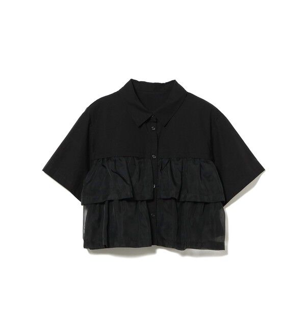 Ray BEAMS 「シアー ティアード ハーフスリーブ シャツ」|シャツ・ブラウス|BLACK