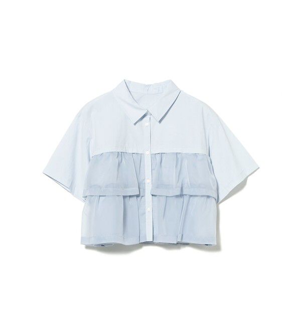 Ray BEAMS 「シアー ティアード ハーフスリーブ シャツ」|シャツ・ブラウス|BLUE