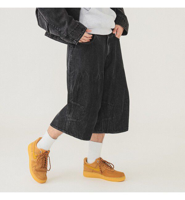 BEAMS「5ポケット クウォーターレングス ワイドデニム」|デニム|