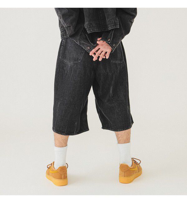 BEAMS「5ポケット クウォーターレングス ワイドデニム」|デニム|