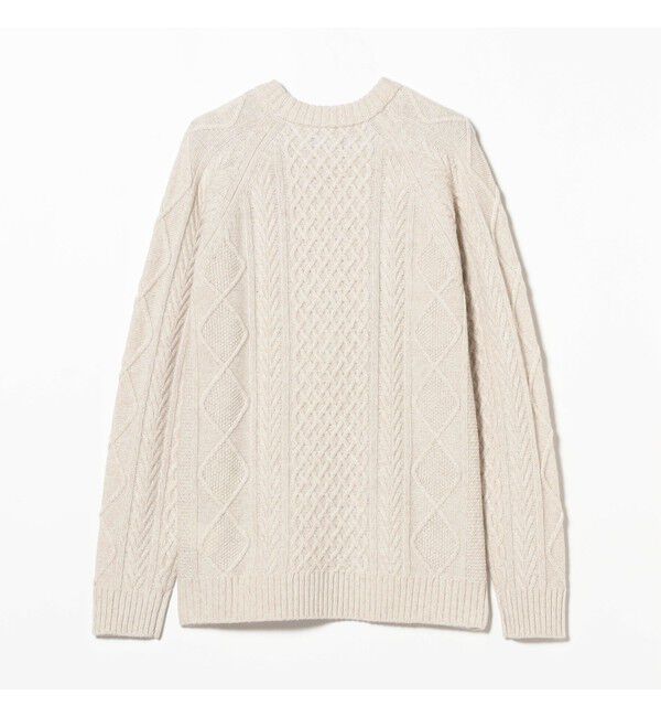 BEAMS「5ゲージ ラムウール クルーネック ケーブルニット」|ニット・セーター|