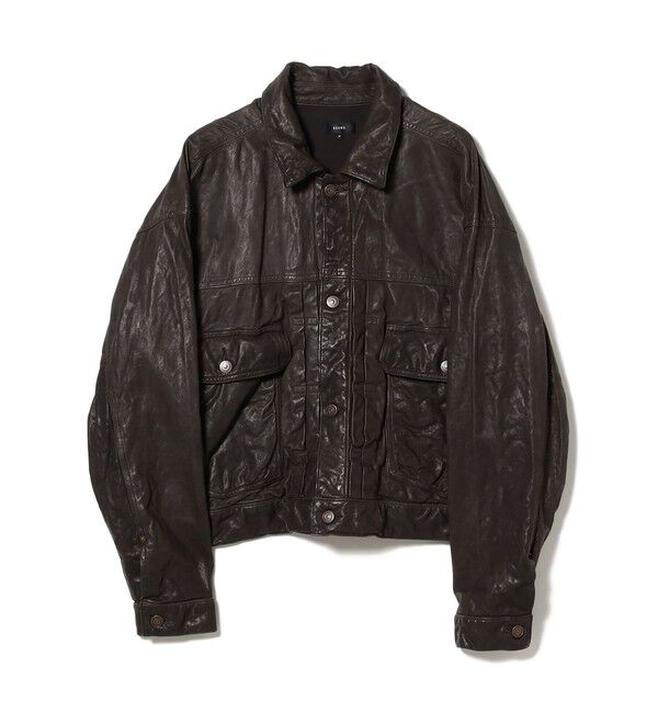 BEAMS「シープレザー ショート ジャケット」|ブルゾン・スタジャン|D.BROWN