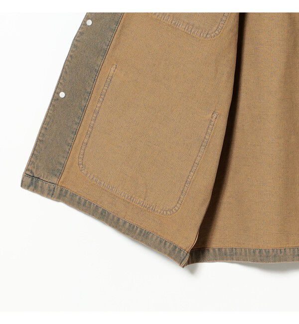 BEAMS「フェード デニム ルーズ カバーオールジャケット」|ブルゾン・スタジャン|