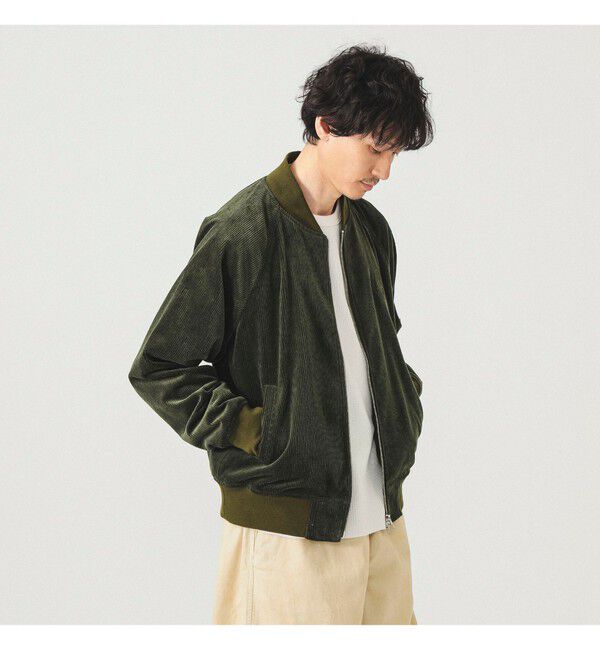 BEAMS「【別注】LACOSTE / コーデュロイ ブルゾン」|ブルゾン・スタジャン|