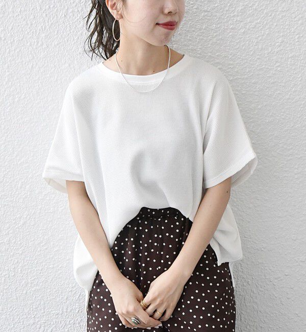 SHIPS any「【WEB限定】SHIPS any:〈洗濯機可能〉ワッフル ワイド TEE」|Tシャツ・カットソー|