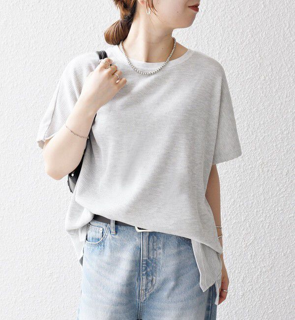 SHIPS any「【WEB限定】SHIPS any:〈洗濯機可能〉ワッフル ワイド TEE」|Tシャツ・カットソー|