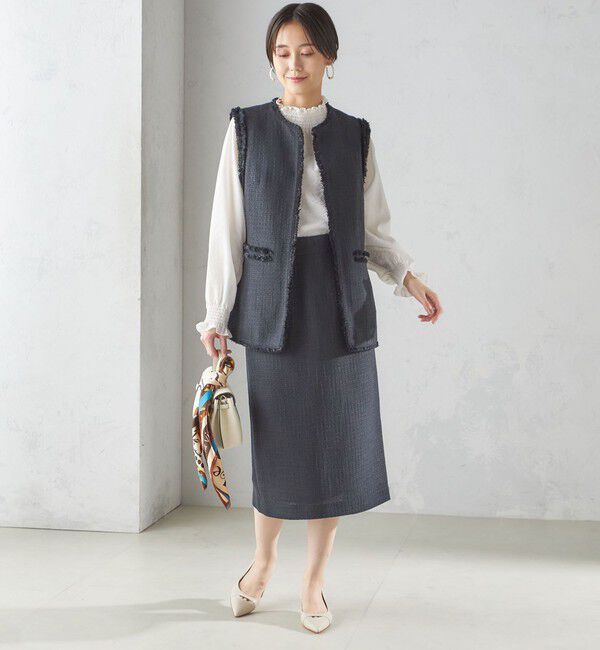 SHIPS for women「〈セレモニー対応可〉スラブ ツイード タイト スカート（セットアップ対応）」|タイト|