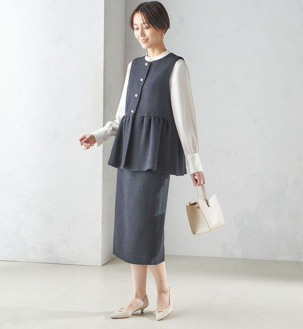SHIPS for women「〈セレモニー対応可〉スラブ ツイード タイト スカート（セットアップ対応）」|タイト|