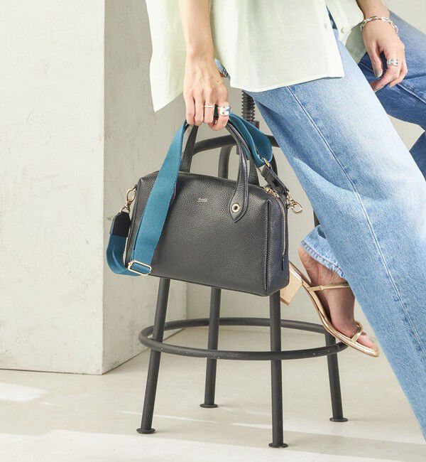 SHIPS for women「BEAURE:SQ TAPE BOSTON」|ボストンバッグ|ブラック