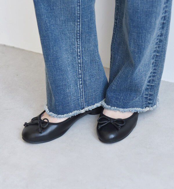 quaranciel「quaranciel: ローヒール バレエ シューズ」|バレエシューズ|ブラック
