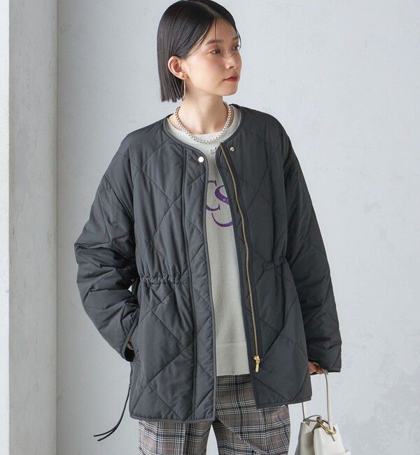 SHIPS for women「〈手洗い可能〉キルティング サイドジップ ブルゾン」|ブルゾン・スタジャン|