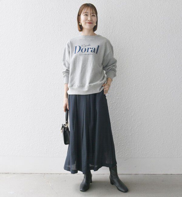 SHIPS any「SHIPS any:〈手洗い可能〉ヴィンテージサテン ランダムタック フレア スカート」|スカート|