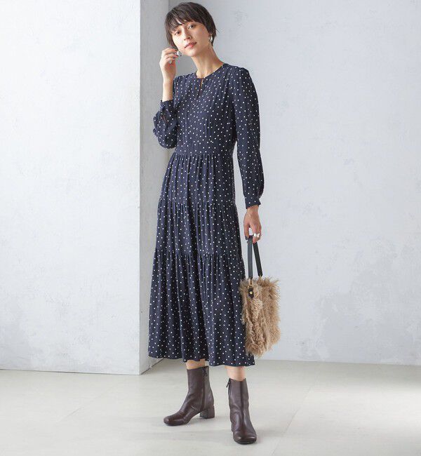 SHIPS for women「ボタニカル・ドット プリント ワンピース」|ワンピース|