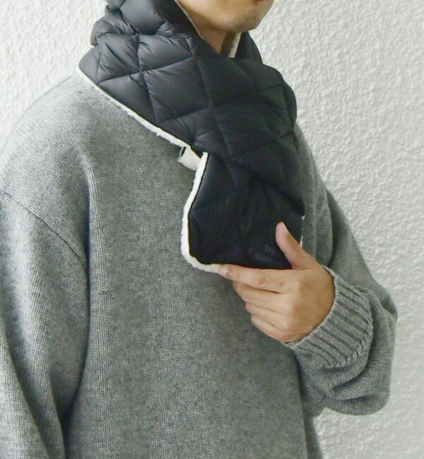 SHIPS any「【SHIPS any別注】TAION: 〈手洗い可能〉リバーシブル ボア ダウン マフラー◇」|マフラー|