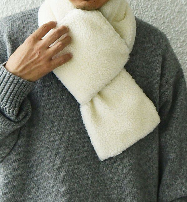 SHIPS any「【SHIPS any別注】TAION: 〈手洗い可能〉リバーシブル ボア ダウン マフラー◇」|マフラー|