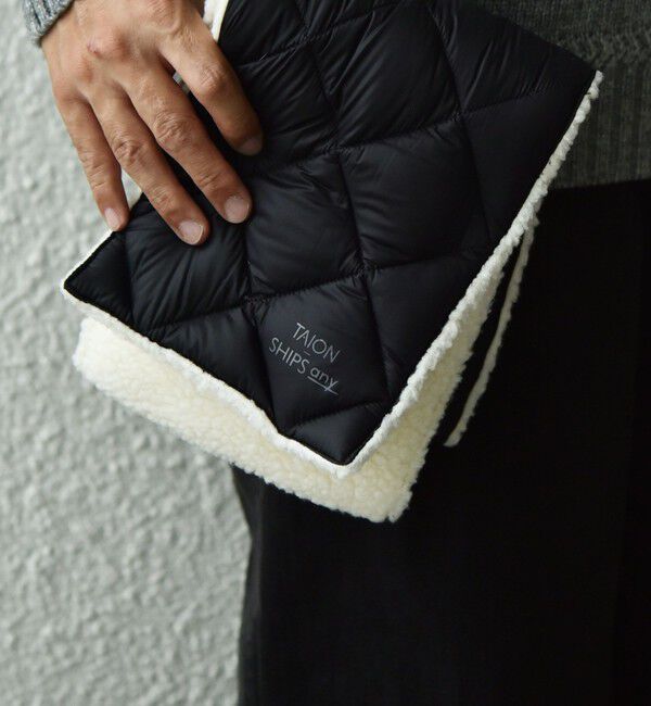 SHIPS any「【SHIPS any別注】TAION: 〈手洗い可能〉リバーシブル ボア ダウン マフラー◇」|マフラー|