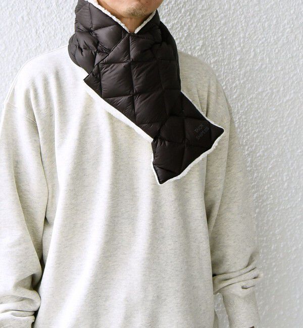 SHIPS any「【SHIPS any別注】TAION: 〈手洗い可能〉リバーシブル ボア ダウン マフラー◇」|マフラー|