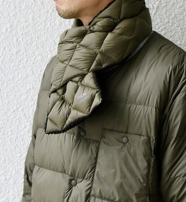 SHIPS any「【SHIPS any別注】TAION: 〈手洗い可能〉リバーシブル ボア ダウン マフラー◇」|マフラー|