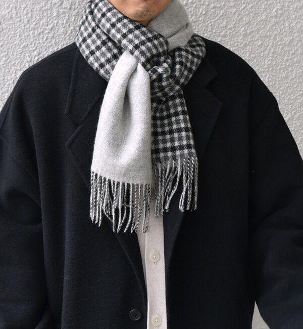 SHIPS any「SHIPS any: カシミヤ ダブルフェイス チェック マフラー 24FW◇」|マフラー|